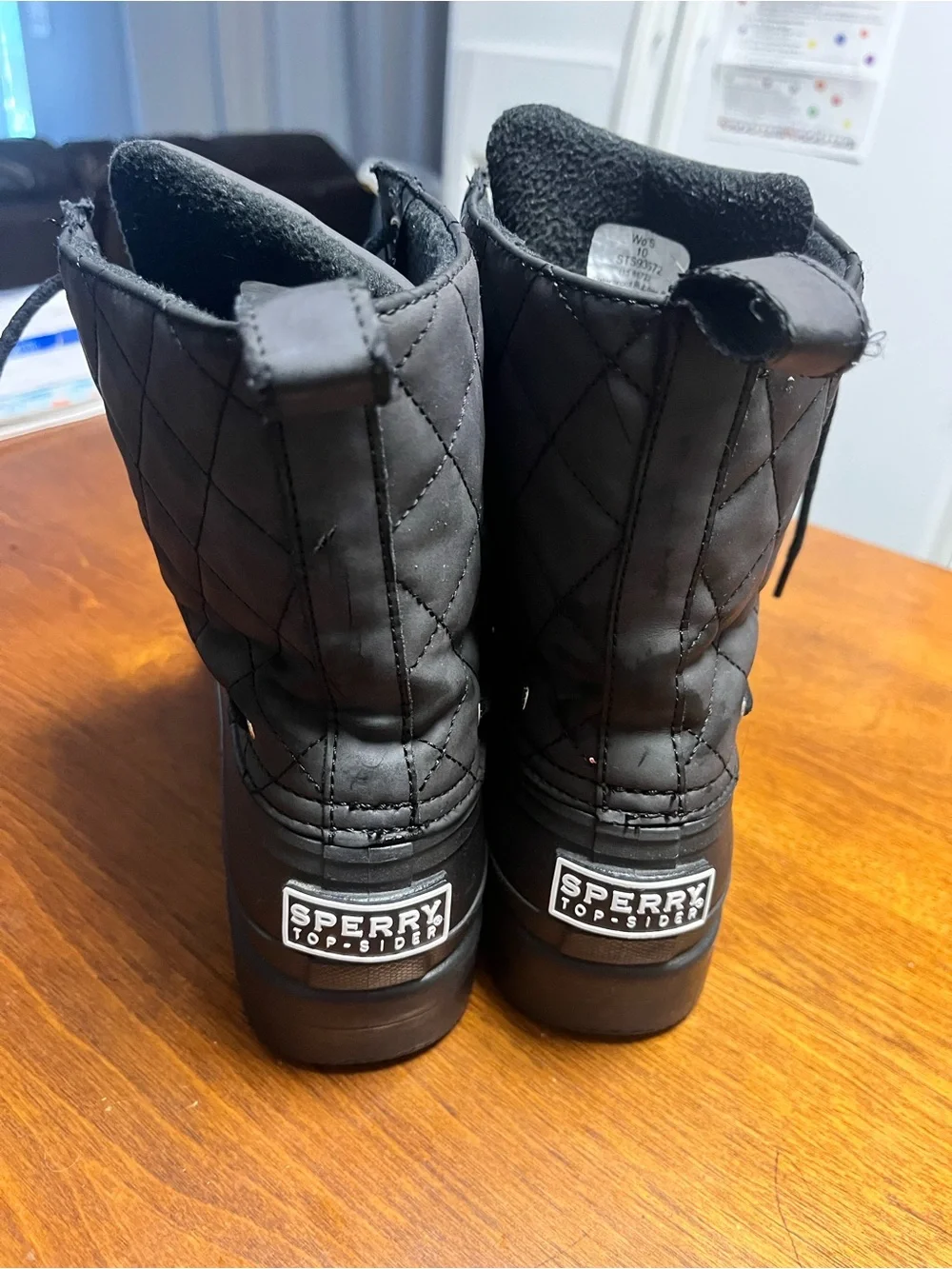 Waterproof black sperry rain water snow boots rubber hiking size 10 women’s